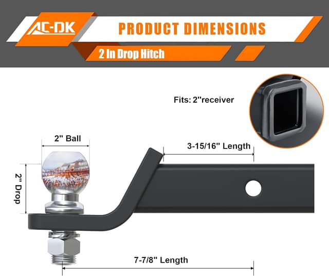 Detalle 2 de AC-DK Trailer Hitch Ball Mount 7,500 lbs
