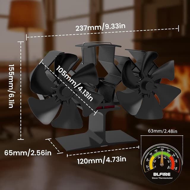 Thumbnail 6 de BLFIRE Wood Stove Fan 12-blade