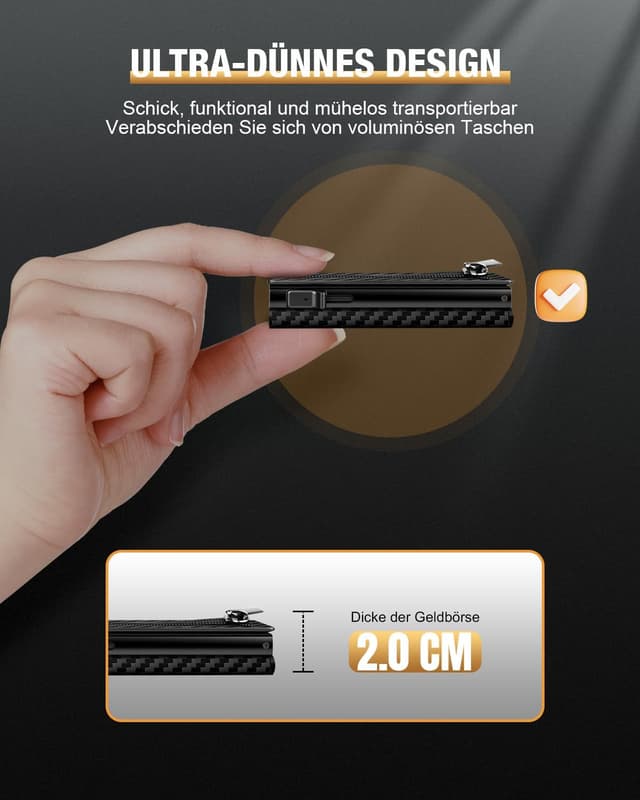 Detalle de dwnkove Herren-Kartenetui Slim Wallet 11 Karten