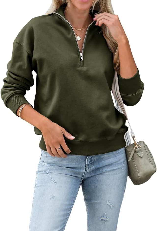 Thumbnail 6 de Dressmine Women’s Quarter Zip Pullover (1/4 Zip) Fleece-Lined Casual Long Sleeve