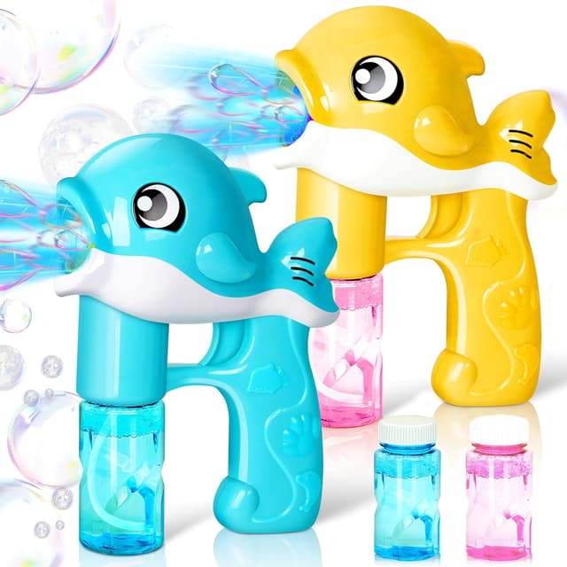 Thumbnail 6 de JOYIN 2 Bubble Guns Kit for Kids (Blue & Pink Whale) with 4 Bubble Solutions