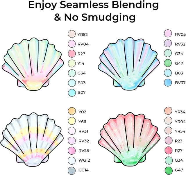 Detalle de Ohuhu Alcohol Markers 48 Pastel Colours (AP certificated) – refillable dual tip set for artists & colouring