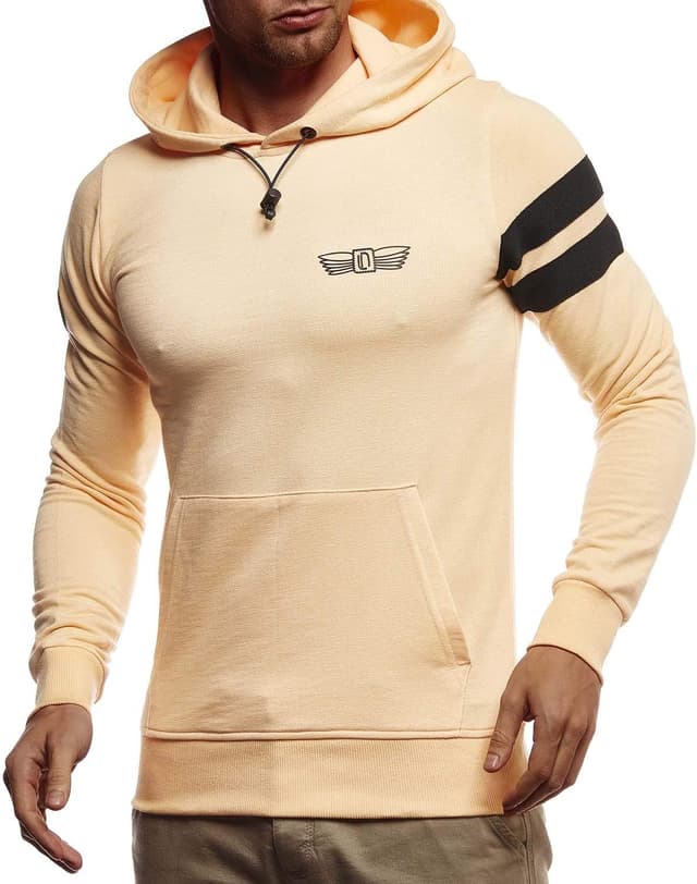 Thumbnail 6 de Leif Nelson LN8334 : pull à capuche homme slim fit noir et blanc