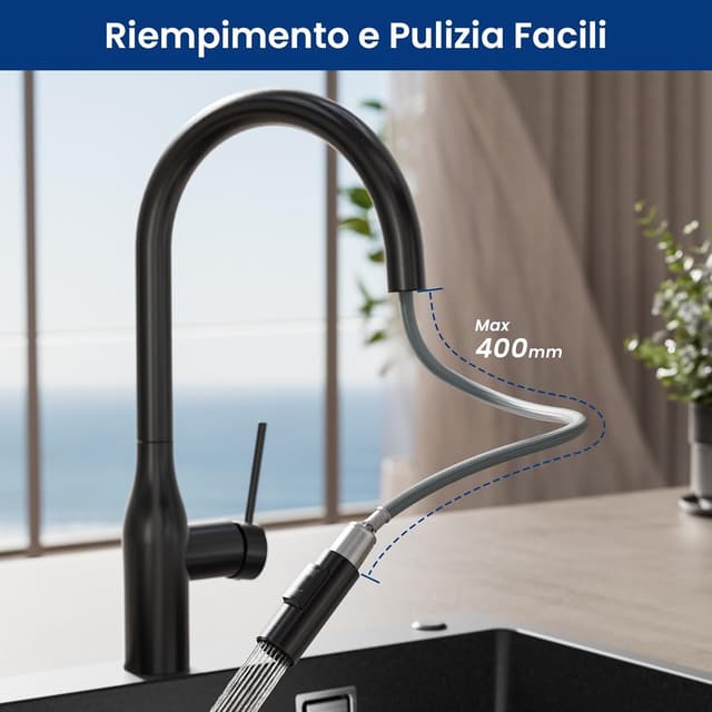 Detalle de CECIPA Miscelatore cucina nero 360°