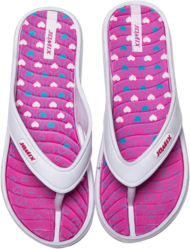 Detalle de JOMIX Tongs femme été à talon compensé — sandales imprimées en EVA, antidérapantes pour douche, plage et piscine