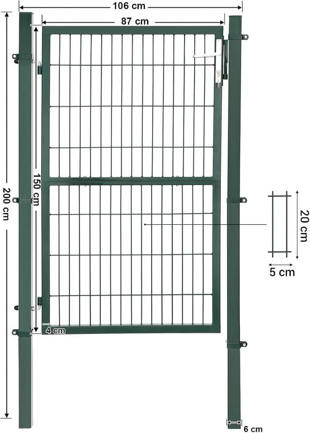 Detalle de Portillon de jardin grillagé 106 x 150 cm