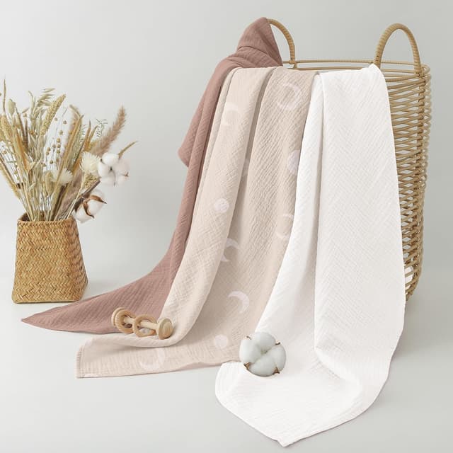 Thumbnail 6 de Muslin Swaddle Blankets 96x100cm 3 Pack