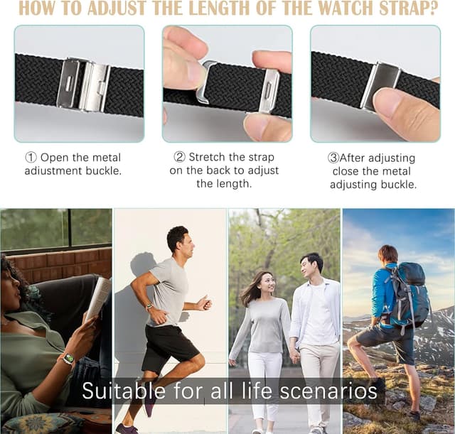 Detalle 2 de RoYiio Nylon-Armband (20 mm) für Amazfit Active 2 Square/Active 2 & weitere Modelle – Würzige Orange