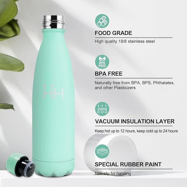 Detalle 2 de Botella Termica 500ml — termo de acero inoxidable doble pared