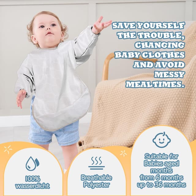 Detalle 2 de Little Dimsum Long Sleeves Toddler Weaning Bibs