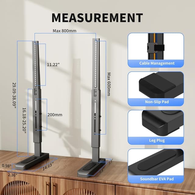 Detalle de TV stand table top support 68kg VESA