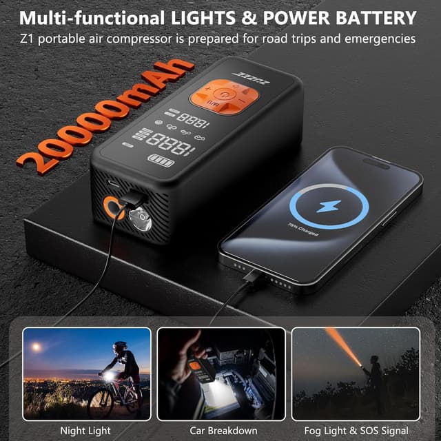 Thumbnail 5 de Tire Inflator Portable Air Compressor 150 PSI ⛽