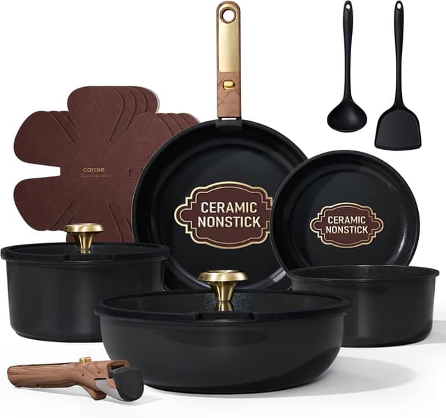 Detalle de CAROTE 15Pcs Ceramic Cookware Set