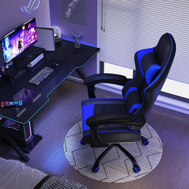 Detalle 2 de JUMMICO Sedia gaming da scrivania 150 kg blu