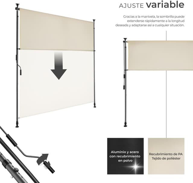 Thumbnail 2 de tectake Toldo Vertical 150x310 cm beige