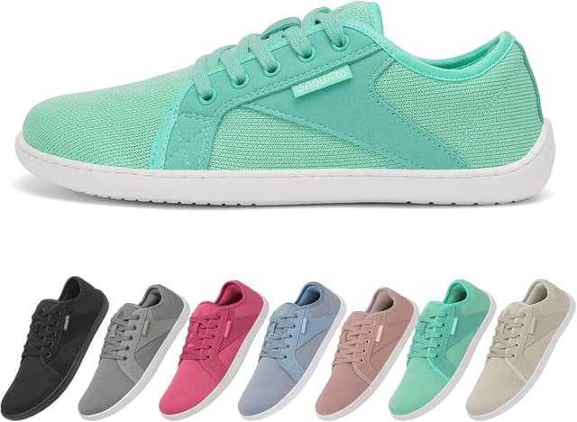 Detalle de SAGUARO Unisex Barfußschuhe aus Strick mit breiter Zehenbox und Zero-Drop Sohle „Luck I“