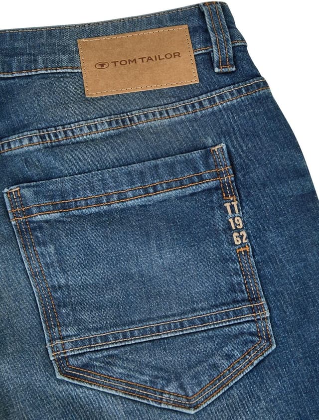 Detalle 2 de TOM TAILOR Herren Stretch Straight Fit Marvin Jeanshose (Jeans Denim Blau/Schwarz) – Größen 30 bis 42