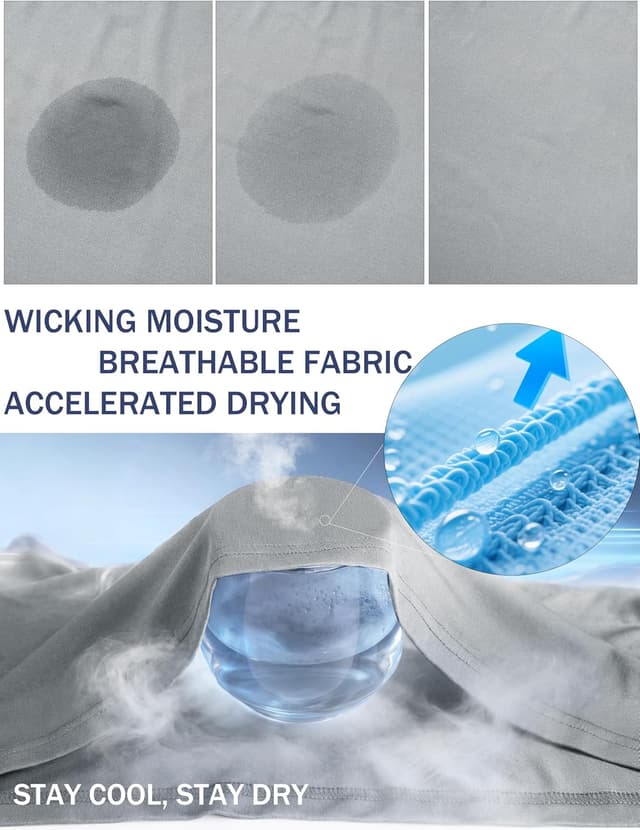 Detalle de MAGCOMSEN Men’s Long Sleeve Sun Shirt UPF 50+ 1/4 Zip Rash Guard Tee (Polyester)