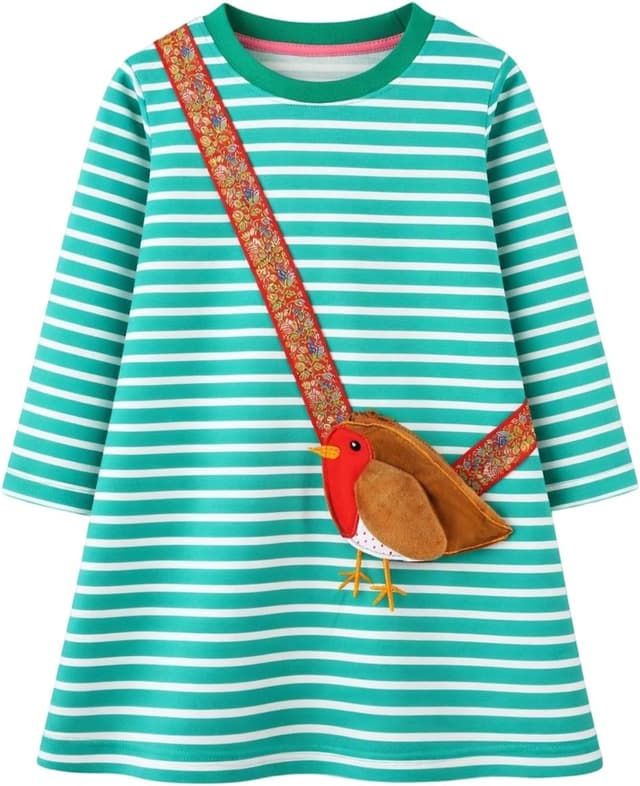 Imagen de HILEELANG Toddler Girl Striped Cotton Dress en OfertitasTOP