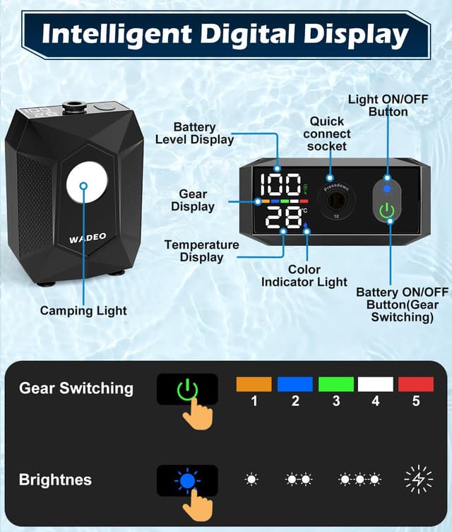 Thumbnail 3 de Douche portable seau pliable 20L 6000mAh