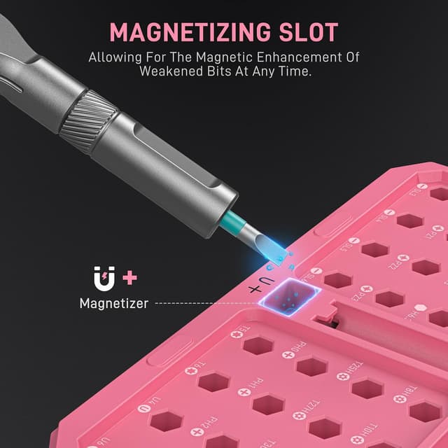 Detalle 2 de MrToNo Professional 42 in 1 Magnetic Screwdriver Tool Kit (Pink) for PC, Camera, Smartphone & Home Repairs