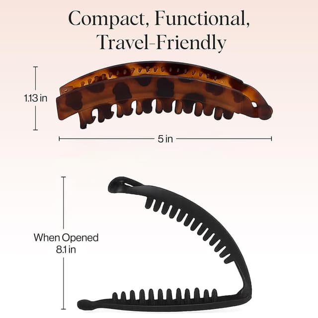 Thumbnail 4 de Kitsch Banana Clips 2pcs — Retro no-crease hair clips 💇♀