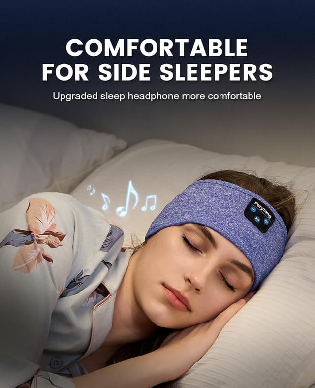 Detalle de Schlafkopfhörer mit Bluetooth von Perytong (Schlafhelm/Schlafmaske/Kopfbügel, waschbar, für Seitenschläfer)