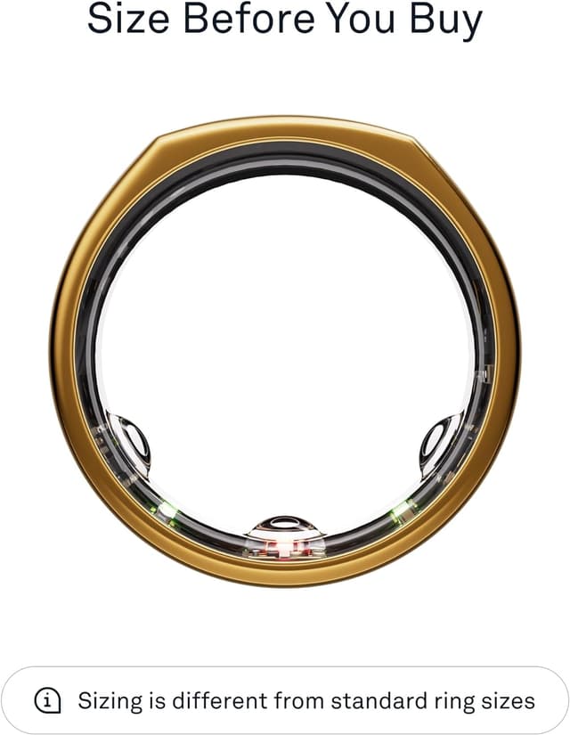 Detalle de Oura Ring Gen3 Heritage (Misura 13) Gold: monitora sonno, frequenza cardiaca e fitness
