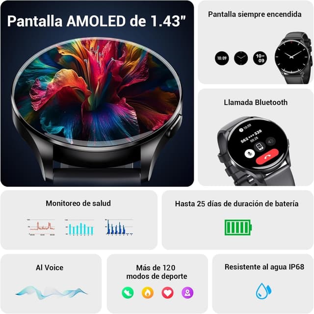 Thumbnail 5 de IOWODO Reloj Inteligente 1.43" AMOLED
