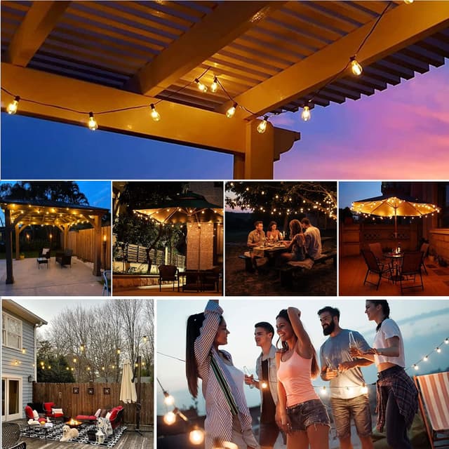 Thumbnail 6 de ZOTOYI Catena Luminosa Esterno LED 45m con lampadine ST38, IP65 (60+3) per giardino e terrazzo