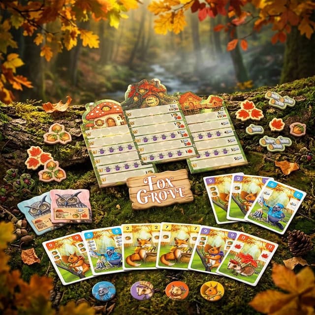 Detalle 2 de Fox Grove DE Version – Kartenspiel von Queen Games für 2–4 Spieler (Familienspiel & Strategiespiel)