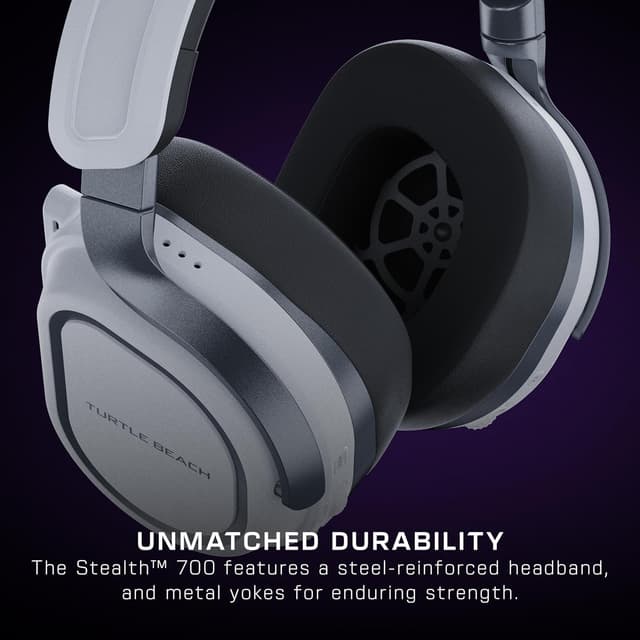 Detalle de Turtle Beach Stealth 700: kabelloses Cross-Play Headset für PS5, PS4, PC & Mobilgeräte (weiß)