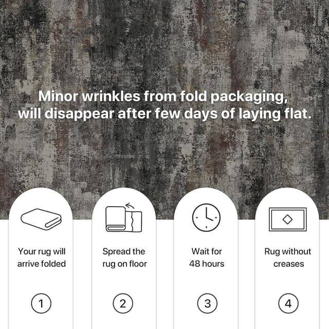 Detalle 2 de BEIMO waschbarer Kurzflor-Teppich für Wohnzimmer & Schlafzimmer (160×230 cm), schwarz mit Farbverlauf