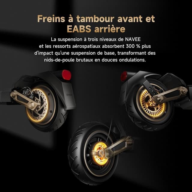 Detalle de NAVEE ST3(Pro) trottinette électrique adulte : autonomie annoncée 60-75 km et moteur jusqu’à 1350 W