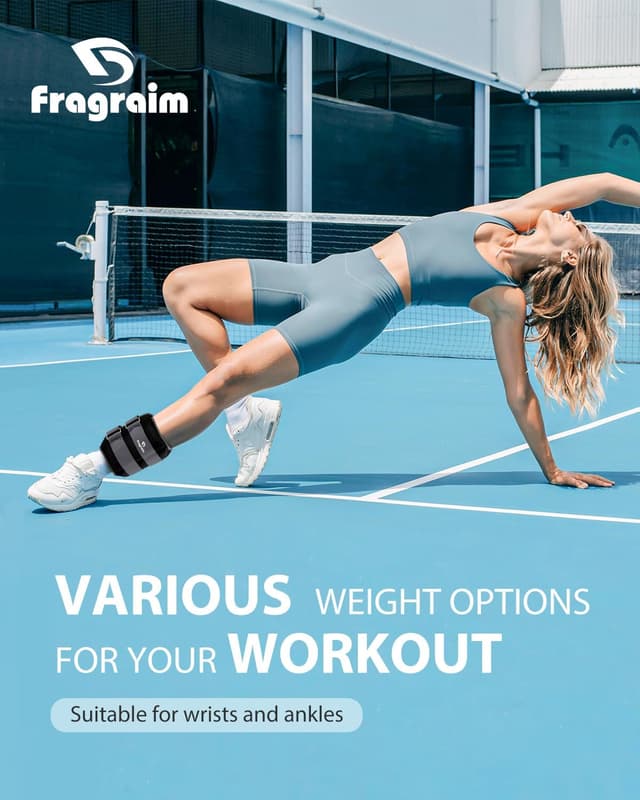 Detalle de Fragraim Gewichtsmanschetten für Fuß & Handgelenk (Paar) in 0,5 bis 10 kg – Trainingsgewichte für Gymnastik, Laufen & Bewegung