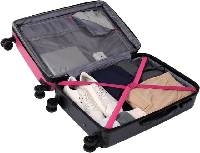Detalle de Totto Brazy+ valigia rigida espandibile media con sistema TSA e texture rosa Deco rose