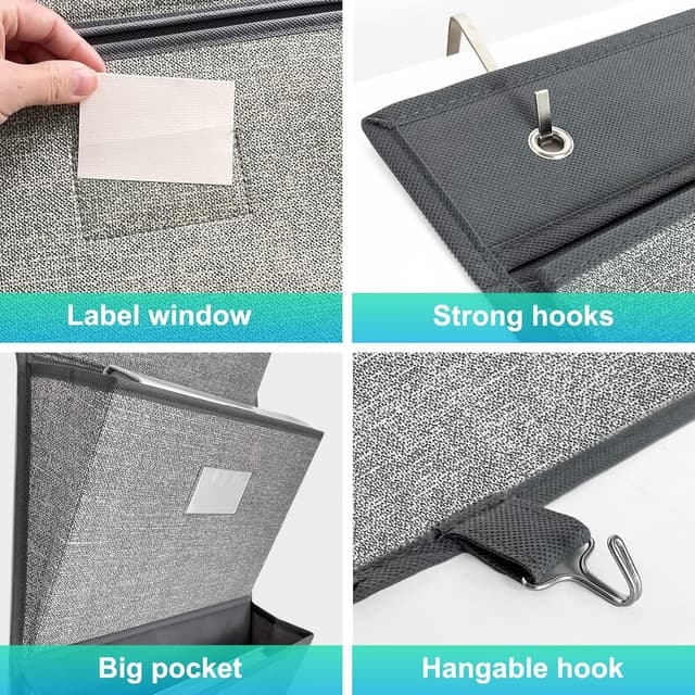 Thumbnail 6 de VERONLY Over the Door File Organizer with 5 Extra Large Pockets (50.39” tall)