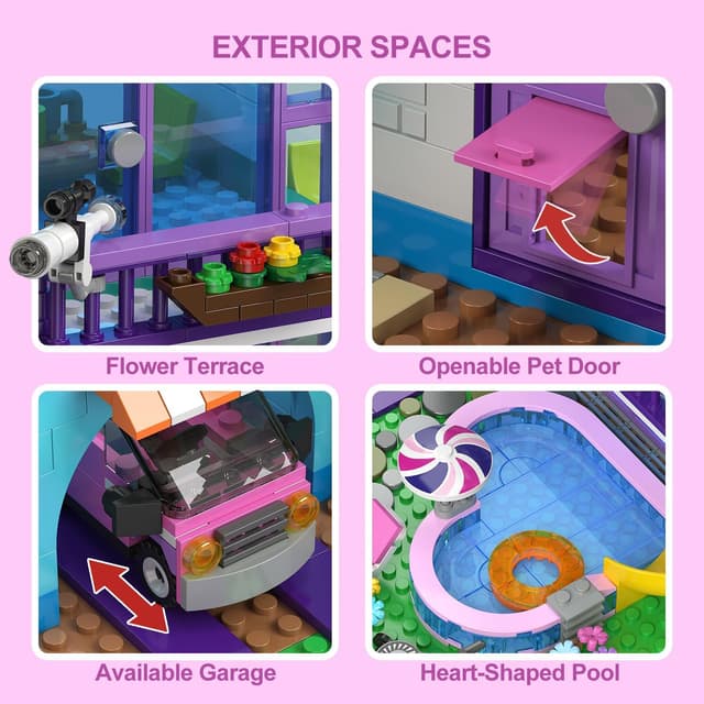 Thumbnail 4 de CUBIMANA Friends Mädchen Haus Bauspielzeug 4 Etagen