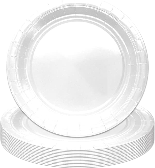 Detalle de MOMAHUA 53-teiliges Party-Geschirr-Set in Helllila für Geburtstage, Hochzeit & Picknick