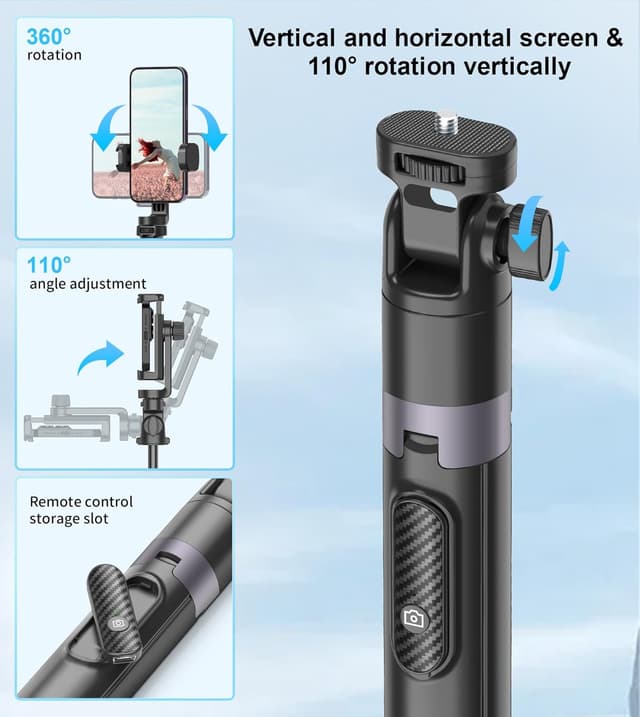 Detalle de Gahenwo 68" selfie stick tripod for phone