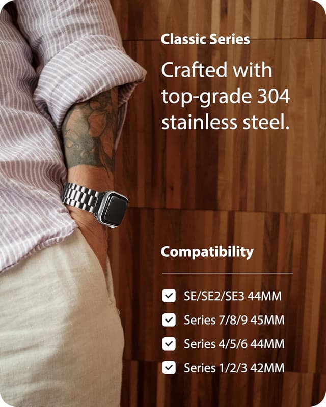 Detalle de Fullmosa Compatible Apple Watch 44mm Metal Band