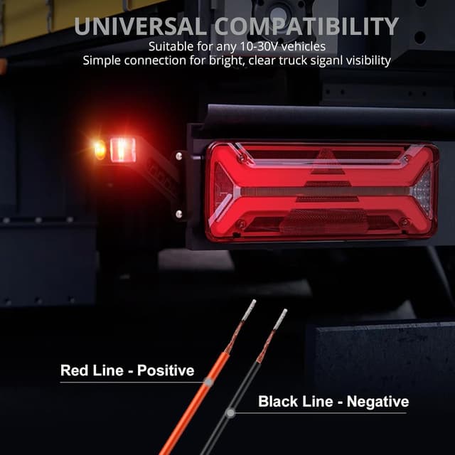 Detalle 2 de Justech 2er-Set LED Seitenmarkierungsleuchten (12–30 V, IP65) in Weiß/Rot/Amber für Anhänger