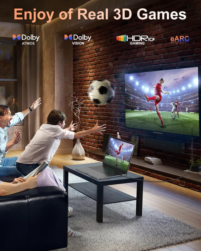 Detalle 2 de Nersligek 4K HDMI Cable 3M (HDMI 2.0) with ARC & HDR – 18Gbps High Speed for TV, PS4/PS5, Projector & more