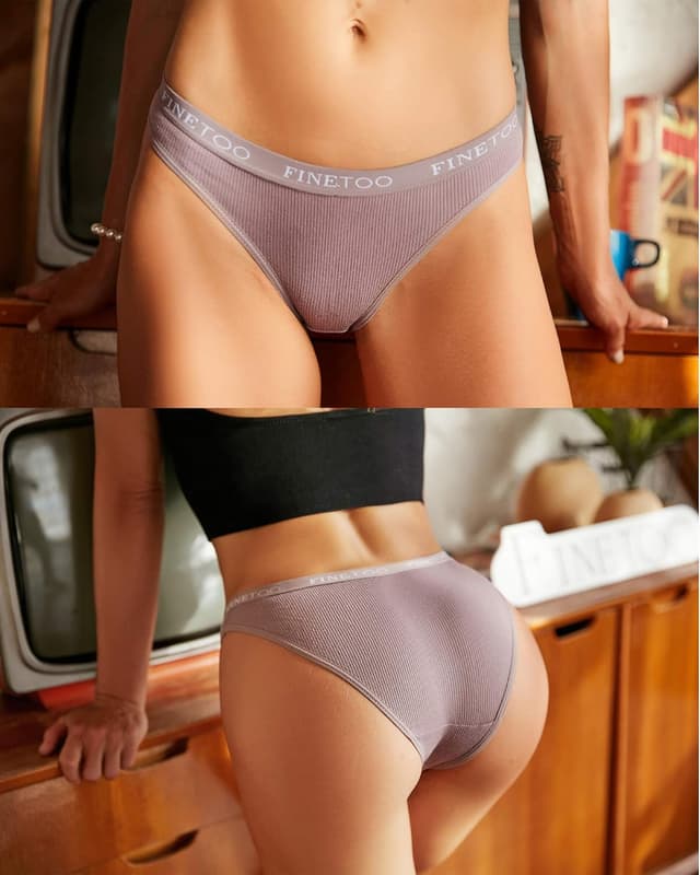 Detalle de FINETOO 10er Pack Baumwoll-Slips für Damen (atmungsaktive Hipster, niedrige Leibhöhe) – S-XL