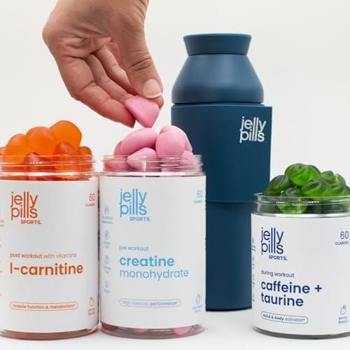 Detalle de Jelly Pills gominolas de Creatina Monohidrato pura (1,5 g por gummy, 60 veganas) sabor fresa
