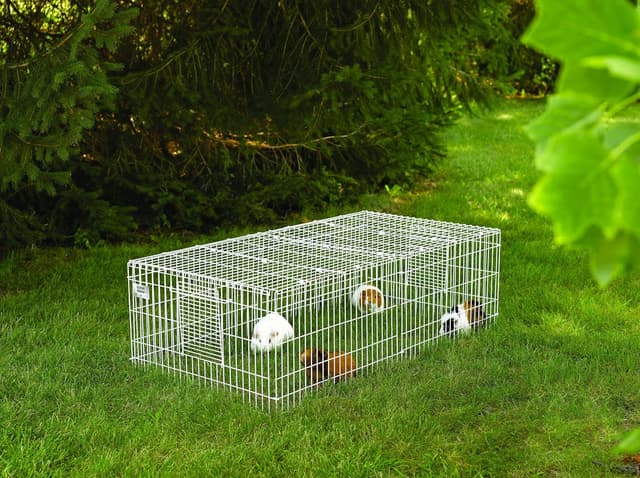 Detalle de MidWest Homes for Pets Guinea Habitat Plus Cage (171GHP) with Divider Panel and Hinged Top