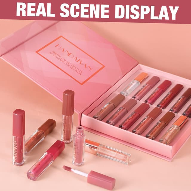 Thumbnail 6 de 12PCS Lipgloss-Set Glänzend matt Lippen Glow Öl 💄