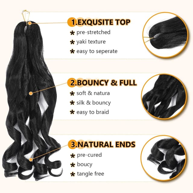 Thumbnail 3 de French Curl Braiding Hair 56 cm 1B