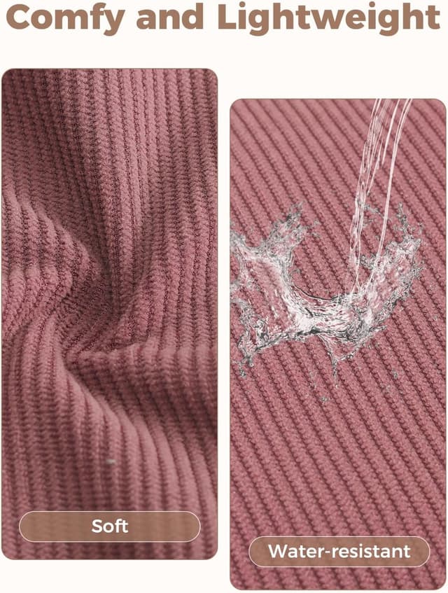 Detalle de Lekespring Cord Tasche Damen – große Tote Bag mit Reißverschluss und 15,6-Zoll-Laptopfach (Rosa)