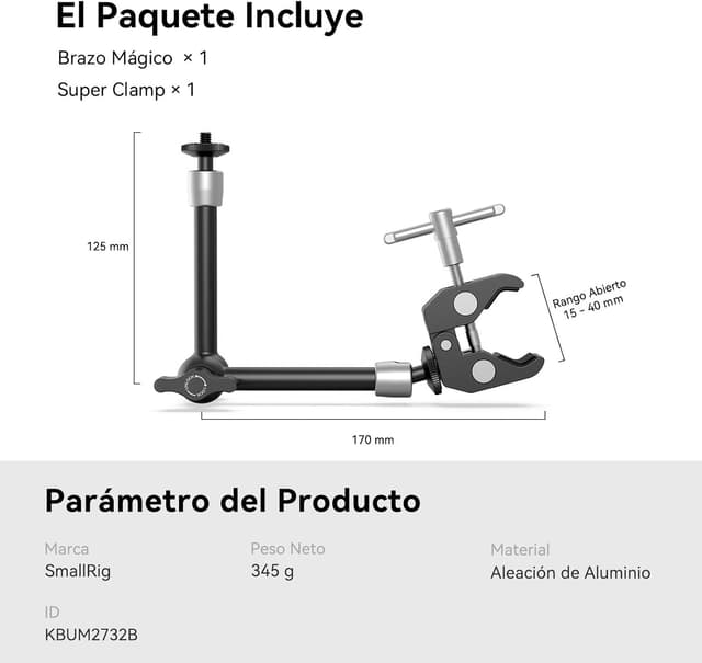 Thumbnail 6 de SMALLRIG KBUM2732B Brazo mágico 10 pulgadas 2,5 kg